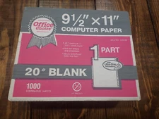 Office Choice 1000 Sheet Box Tractor Fed Clean Edge 9.5" x 11" Computer Paper