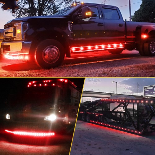 Luces de señalización laterales LED redondas de bala rojas cromadas de 3/4" para autocaravana remolque de 12 V EE. UU. - Imagen 12 de 43