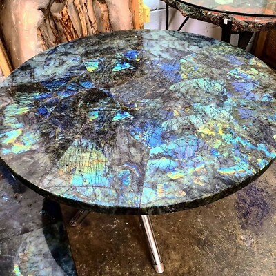 18'' Labradorite Bars & Kitchen Slab Dining Table Slab Labradorite Center Tables