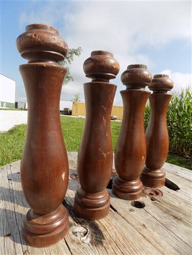 4 Balusters, Wood Trim Molding, Architectural Salvage Spindle, Furniture Leg b,