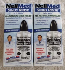 NEW IN Box NeilMed Sinus Rinse 2 Pack Squeeze Bottles Free Shipping Exp. 10/28