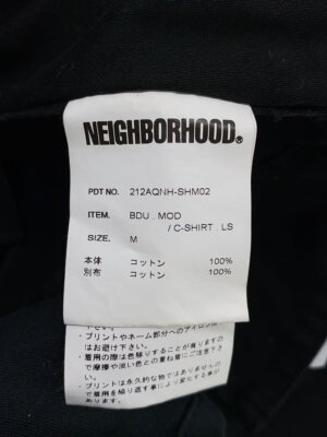 NEIGHBORHOOD◇21AW/BDU. MOD/C-SHIRT./M/COTTON/BLK/212AQNH