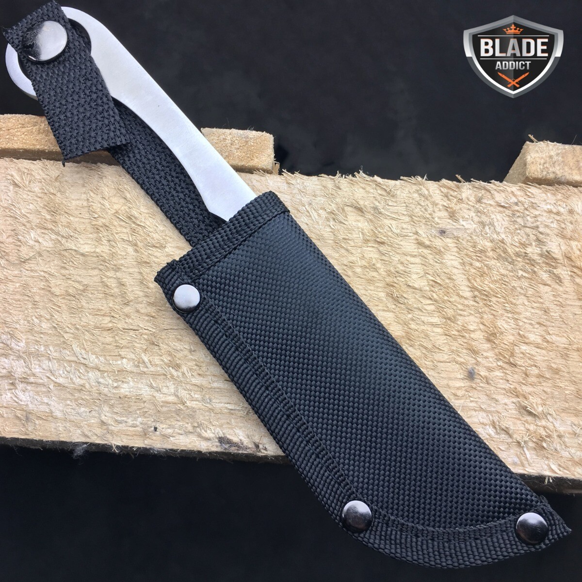 Tactical Straight Edge Razor Fixed Blade Cleaver TANTO Hunting Knife