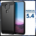 COQUE ETUI HOUSSE EN SILICONE ANTICHOC FIBRE DE CARBONE NOIR Pour NOKIA 5.4