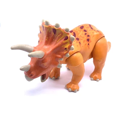 PLAYMOBIL * DINOSAURES * Grand Dinosaure Triceratops Adulte Orange 9434 - Photo 1/4