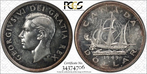 1949 Canada Dollar PCGS MS-62, Buy 3 Items, Get $5 Off!!