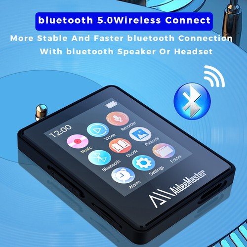 Lettore MP3 MP4 1.77" Bluetooth 5.0 Touch Screen Sport Suono Senza Perdite HIFI Musica - Foto 3 di 24