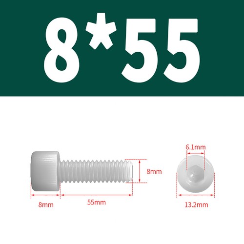 Kunststoff Zylinderschrauben Innensechskant Weiß Nylon DIN 912 M3 M4 M5 Bis M12 - Bild 56 von 82