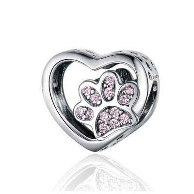 Charms Anhänger Silber 925 Pfoten Abdrücke Katzenliebe Tiere Geschenk für Frauen