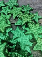 36 X Sterne GrüN Streuen 3+4 Cm Glitzer Dekoration Dekosterne Weihnachtsdeko