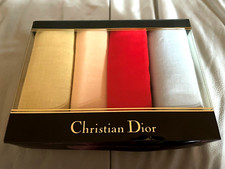 Christian Dior Men  s 4 Cotton Handkerchiefs "NIB" All Cotton 15.5"x15.5" PLUS