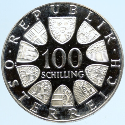 1976 AUSTRIA Innsbruck Winter OLYMPIC Games PRF Silver 100