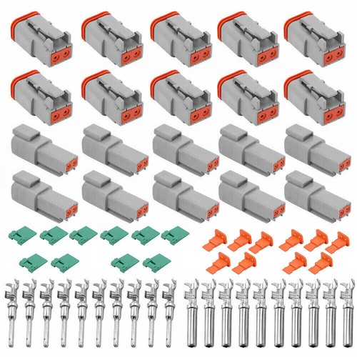 10 Set Waterproof Deutsch Connector DT 2Way Pin Male/Female Electrical Plug Kits - Picture 2 of 12
