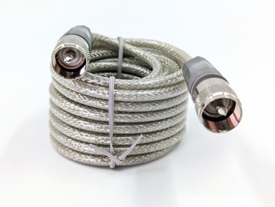 18' CB Antenna Mini-8 Coax Silver Cable w/PL-259 Connectors by TruckSpec 