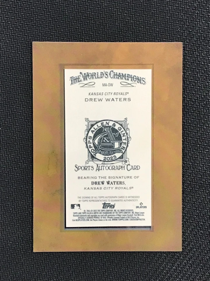 2023 Topps Allen & Ginter Framed Mini #MA-DW Drew Waters Rookie Autograph Royals - Image 3 of 3