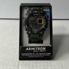 Armitron All Sport Watch Mens Digital 408189BLU Chrono Alarm 330FT Resin Band
