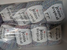 YarnArt Jeans Tropical Multicolor Yarn, Cotton Acrylic Pack, Color Gradient Ball
