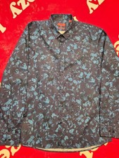 HUGO Hugo Boss Shirt Mens XL Extra Slim Fit Navy Blue Floral Print Button Up...