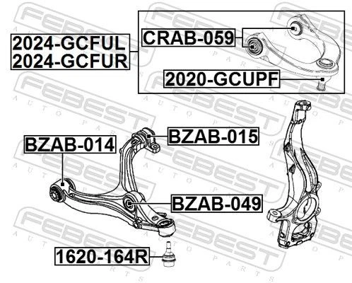2024-GCFUL LH RH BRAZO DE CONTROL DE PISTA PAR FEBEST 2 PIEZAS PARA JEEP GRAND CHEROKEE IV Foto 3 de 4