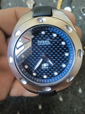 Fossil Herren Uhr Blue AM-3319 Läuft Super 