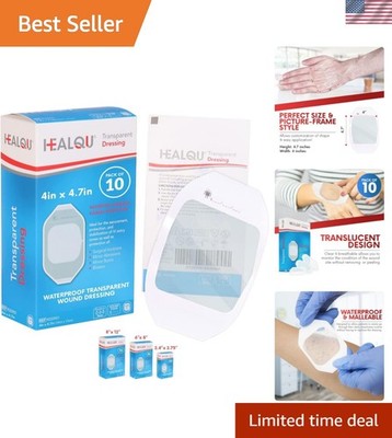 Hypoallergenic 4''x4.7'' Transparent Film Dressing - 10 Pack for Tattoo Aftercare