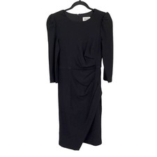 Eliza J Dress pleated 3/4 sleeve black size 6