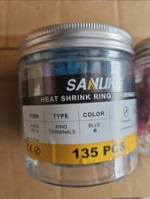 Heat Shrink Ring Hoop Terminals Electrical Wire Connector 16-14 AWG 3/8" 135pc