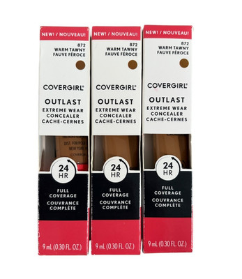 Covergirl Outlast Extreme Wear 24HR Concealer, #872 Warm Tawny LOT OF 3