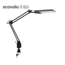 Lampada da Scrivania LED Kanlux - Braccio e Morsetto - 4.8W - Nero