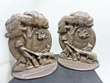 Disney Winnie the Pooh Bookends Cast Iron Pair Tigger Eeyore Piglet Vintage
