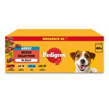 PEDIGREE Adult Dog Food Pouches Mixed Selection in Jelly 40 x 100 g Mega Pack Uk 3.97 per kilo