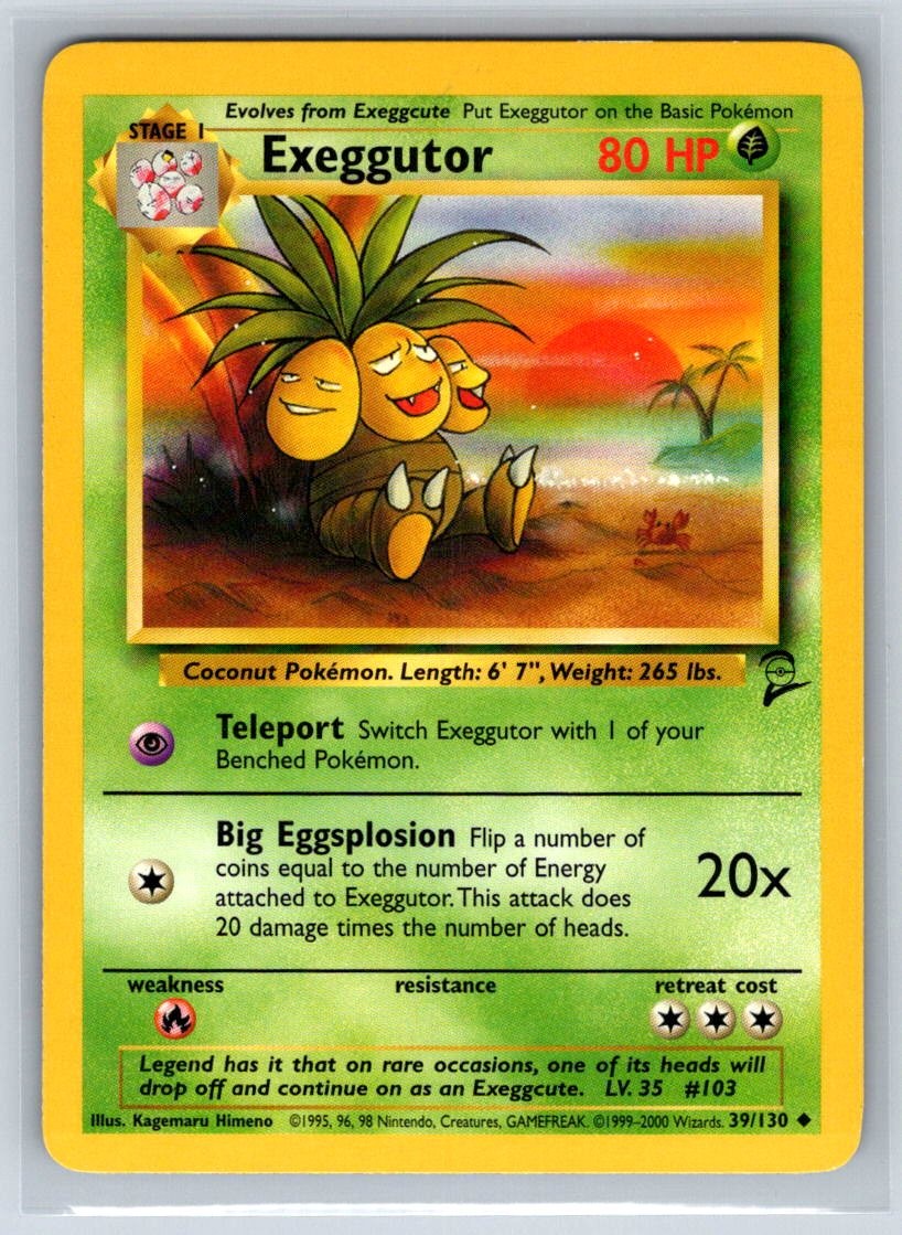 Exeggutor 39/130 Uncommon Base Set 2 Pokemon Lightly Played