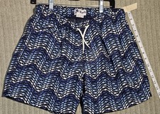 Trunks Surf And Swim Co Men's Sz L Blue Shark AOP Shorts Trunks Beach Pool Ombre
