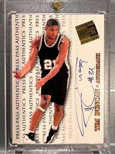 Super    Rare Autograph AUTO 98 Press Pass Tim Duncan Autograph Card Tim Duncan