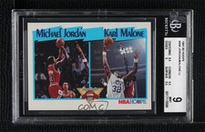 1991-92 NBA Hoops League Leaders Michael Jordan Karl Malone BGS 9 MINT HOF 01nw