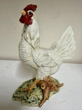 Vintage Capodimonte Cockerel Figurine Italian Porcelain Rooster Farmyard Bird