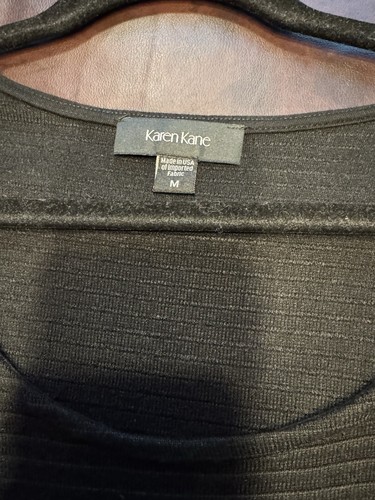 Karen Kane Erin A-Line Sweater Dress Long Sleeve Scoop Neck Bibbed Black Size M - Picture 18 of 19
