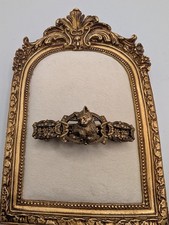 Vintage Sweet Romance France Cat With Rhinestones 3" Brass Tone Hair Barrett