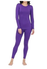 Long Johns Thermal Underwear for Women Base Layer Medium 25"Inseam Purple
