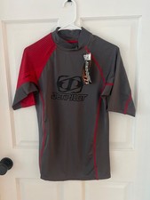 ^ NWT! Jet Pilot Men's LARGE Short Sleeve Rashguard Red Grey