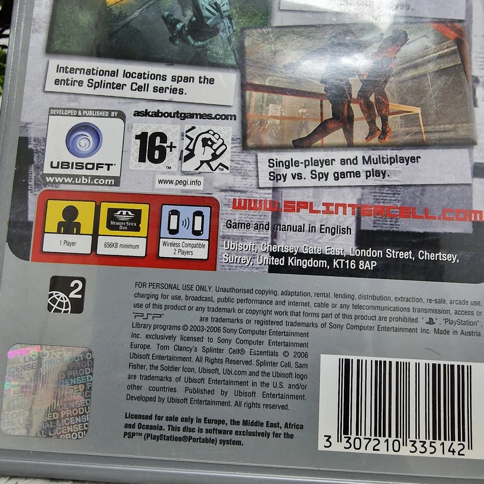 Tom Clancy’s Splinter Cell: Essentials (Platinum Edition) – Sony PSP – Complete - Image 4 of 4