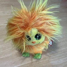 Ty Frizzys TANG Orange Green Glitter Eyes Beanie Baby Wild Hair Tags Drummer NEW