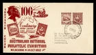 DR WHO 1950 AUSTRALIA FDC STAMP CENTENARY WIDE WORLD CACHET PAIR M81247