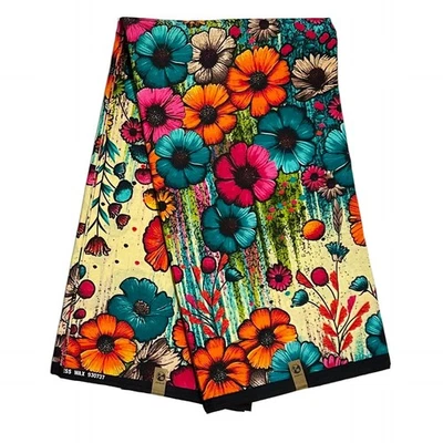 African Fabric/ Ankara - Multicolored 'Garden of Many Suns', Yard or Wholesale