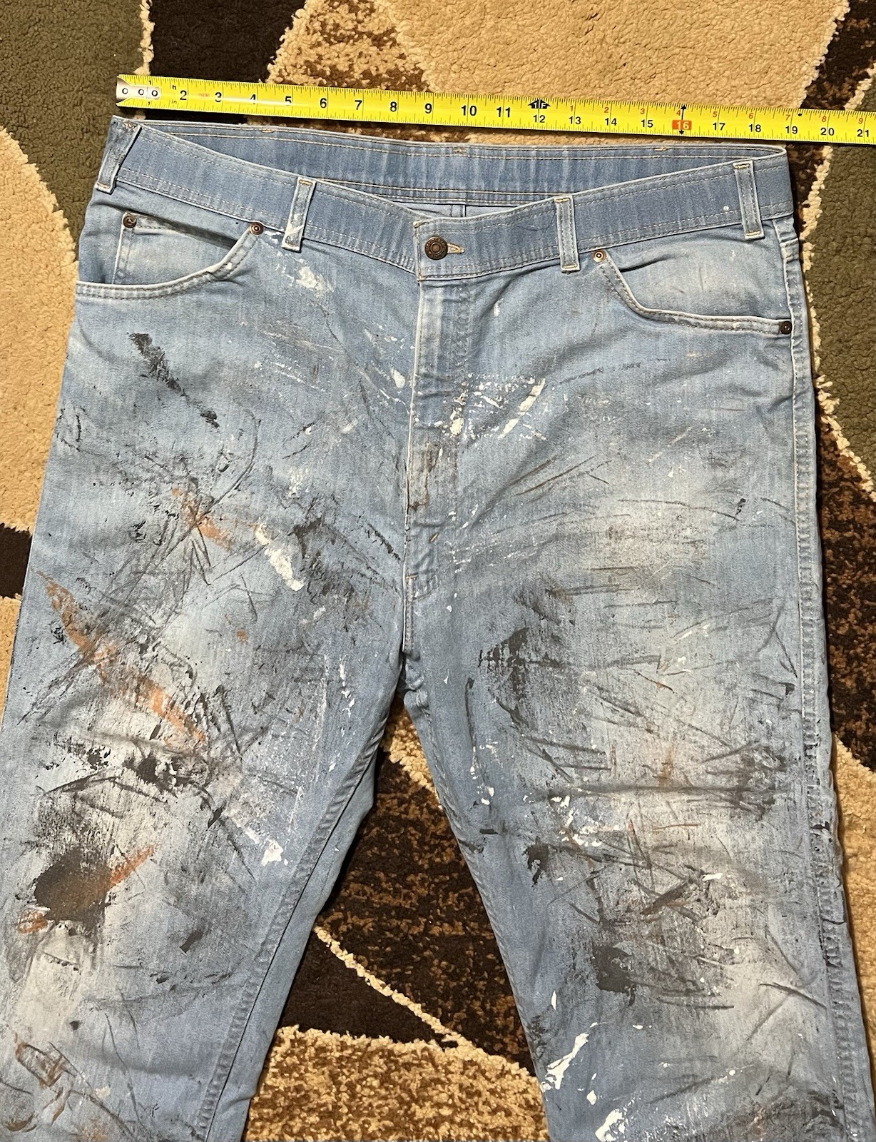 Vinntage Levi's 505 Denim Jeans with Paint Splatter Men’s Size 42x30 USA Made thumbnail 5
