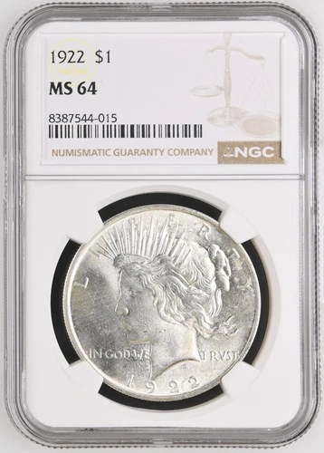 1922 Peace Silver Dollar NGC MS-64