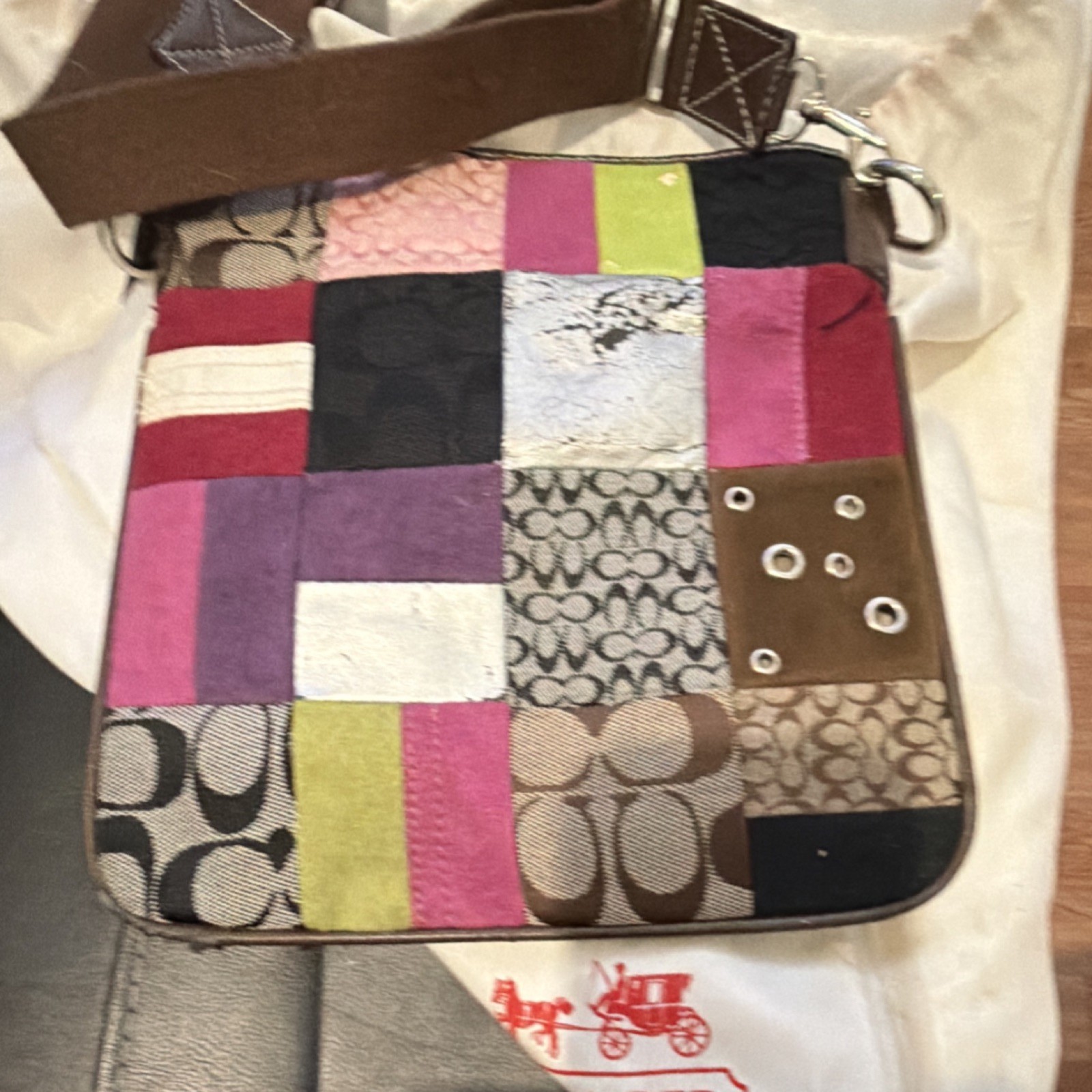 Coach Patchwork Multicolor Adjustable Strap Shoul… - image 3