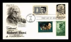 US COVER ROBERT FROST AMERICAN POET FIRST DAY ISSUE COMBO ARTCRAFT