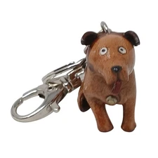 Handcrafted  Dog Keychain Purse Bag Charm Lobster Clasp & Ring #J4-F