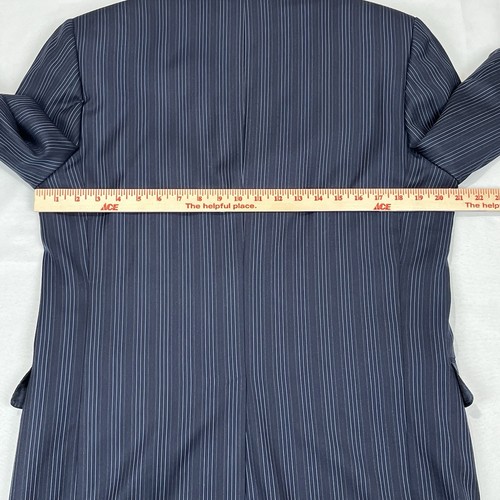 Mabro Italian Suit Men 42R Blue Pinstripe Super 120’s Loro Piana Italy Blazer - Picture 11 of 16